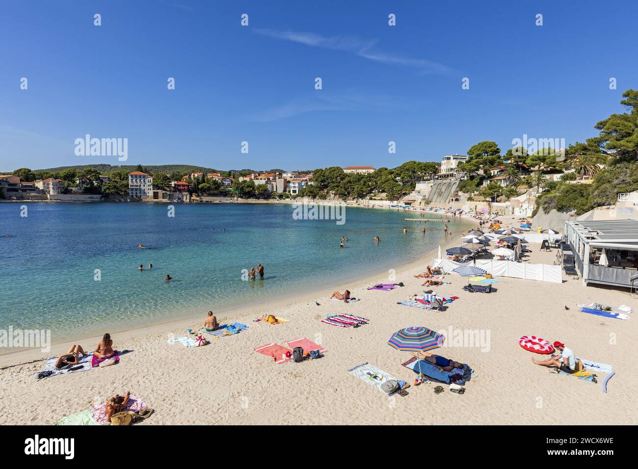 France, Var, Bandol, Renecros beach Stock Photo