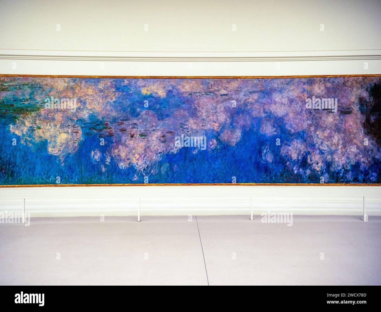 View of one of the water lily paintings by Claude Monet in the Musee de