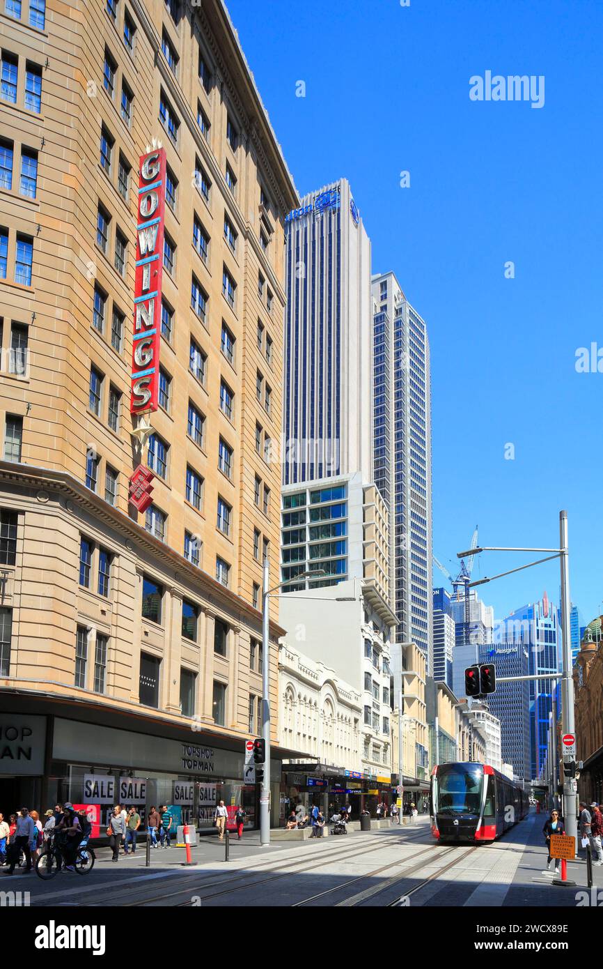 Australia, New South Wales, Sydney, Central Business District (CBD), Market Street, former Gowings department store founded at the end of the 19th century Stock Photo