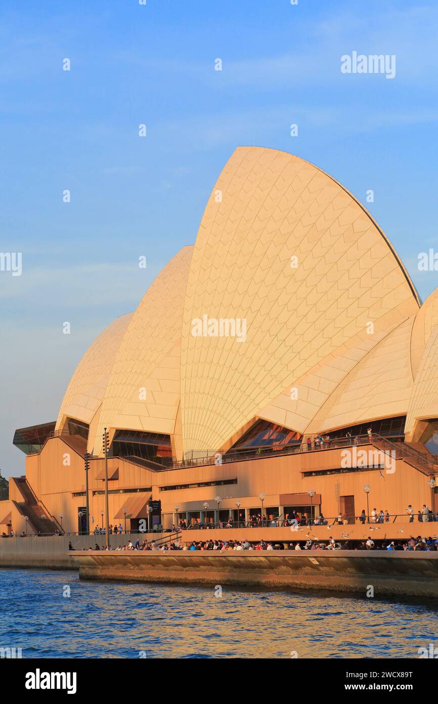 Australia, New South Wales, Sydney, Bennelong Point, Opera House (Sydney Opera House) designed by Dane Jørn Utzon and inaugurated in 1973 Stock Photo
