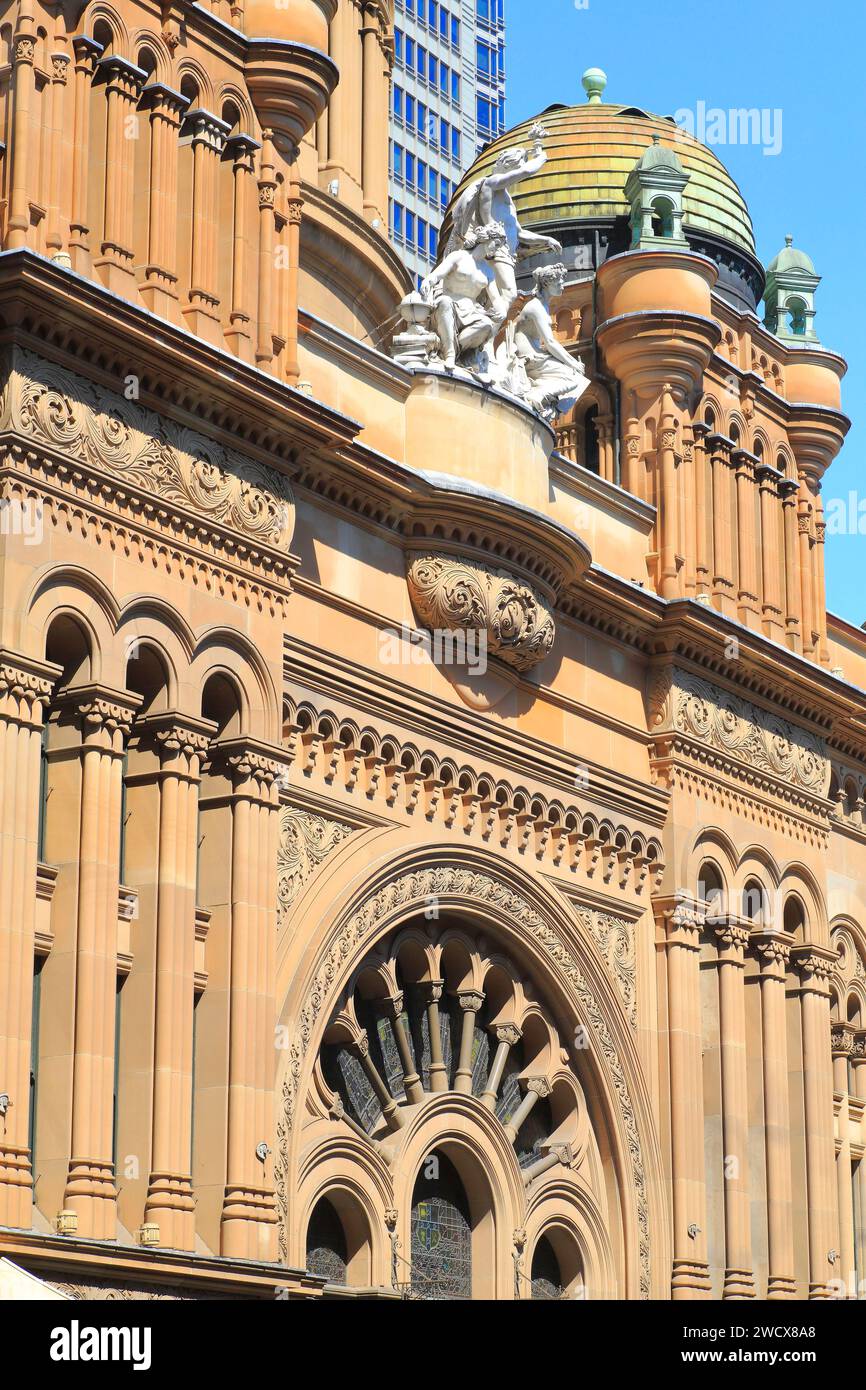 Australia, New South Wales, Sydney, Central Business District (CBD), George Street, Queen Victoria Building (QVB) is a listed building from the late 19th century designed by architect George McRae Stock Photo