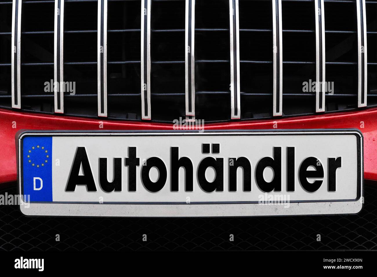 17 January 2024: Car dealer lettering on a license plate FOTOMONTAGE *** Authändler Schriftzug auf einem Kfz-Nummernschild FOTOMONTAGE Stock Photo