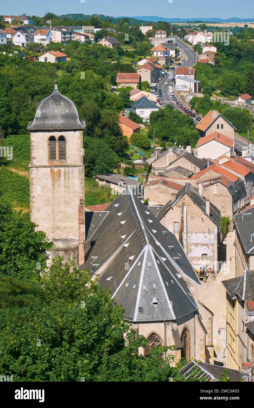 France, Moselle, Land of three borders, Sierck les Bains, the Parish Church of the Nativity Stock Photo