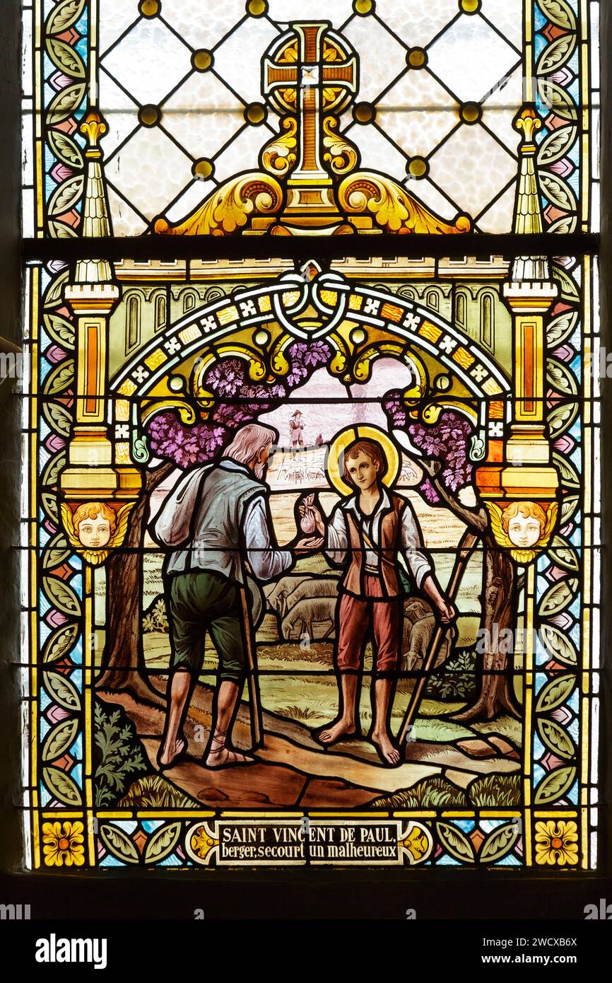 France, Meurthe et Moselle, Nancy, stained glass window made by