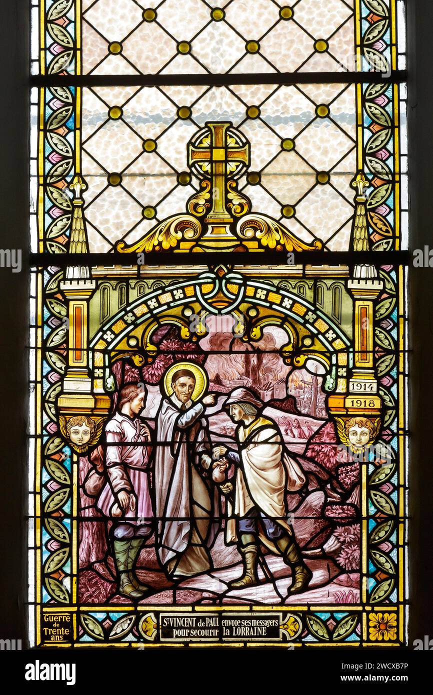 France, Meurthe et Moselle, Nancy, stained glass window made by