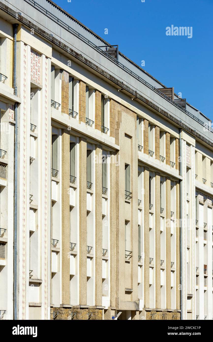 France, Meurthe et Moselle, Villers les Nancy, facade of the Cite Senn