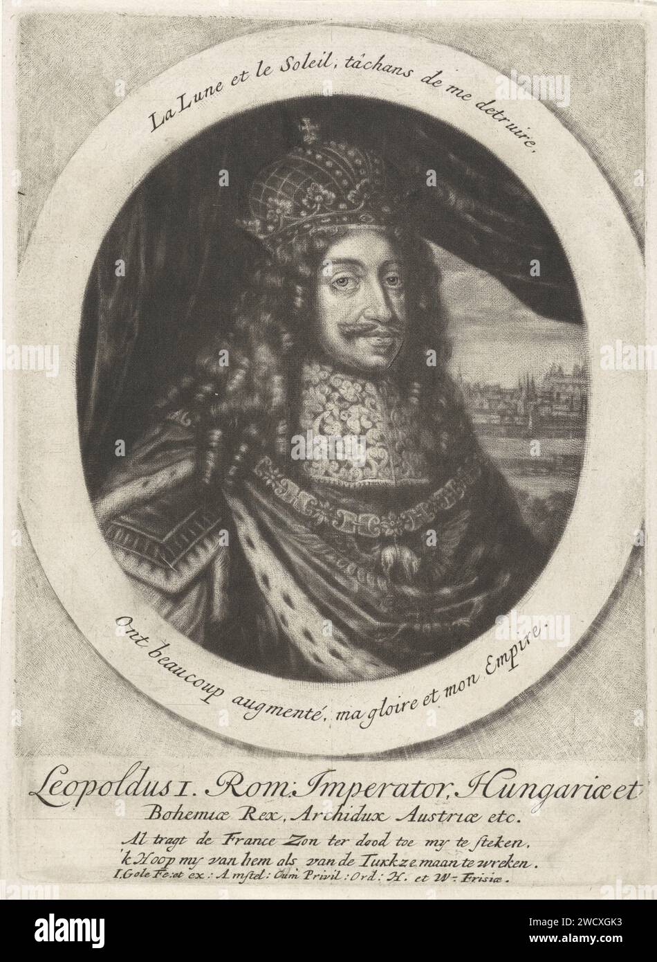 Portrait of Emperor Leopold I, Jacob Gole, 1670 - 1724 print Leopold I ...