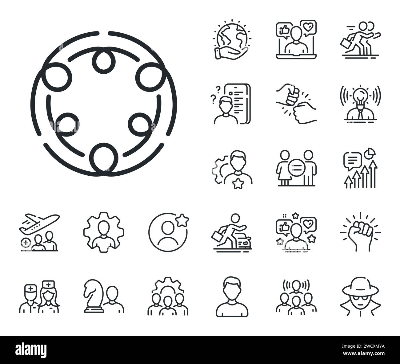 Inclusion line icon. Equity culture sign. Specialist, doctor and job competition. Vector Stock Vector