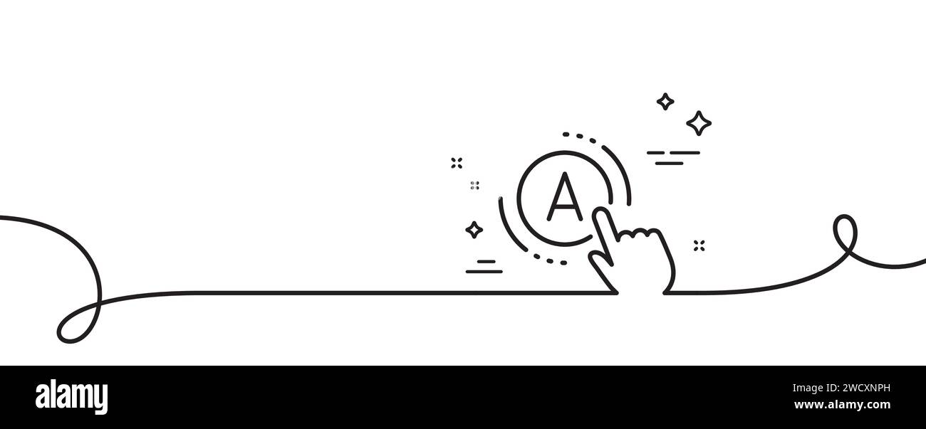 Ab testing line icon. Ui test button sign. Continuous line with curl. Vector Stock Vector