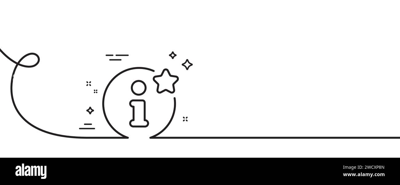 Info line icon. Help inform sign. Continuous line with curl. Vector Stock Vector