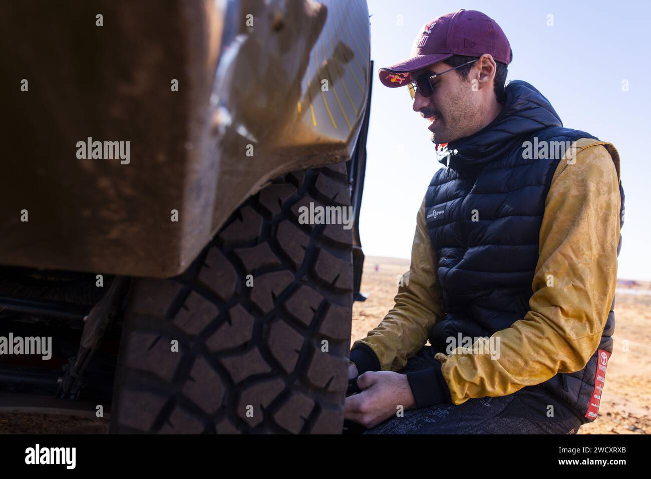 DE MEVIUS Guillaume (bel), Overdrive Racing, Toyota Hilux, FIA Ultimate, portrait during the Stage 10 of the Dakar 2024 on January 17, 2024 around Al Ula, Saudi Arabia Stock Photo
