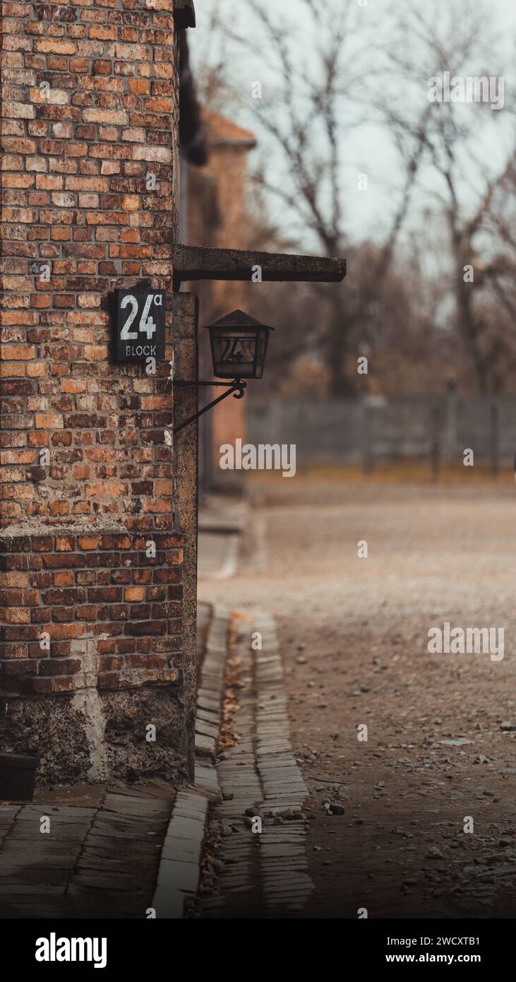 Auschwitz camp blocks Stock Photo