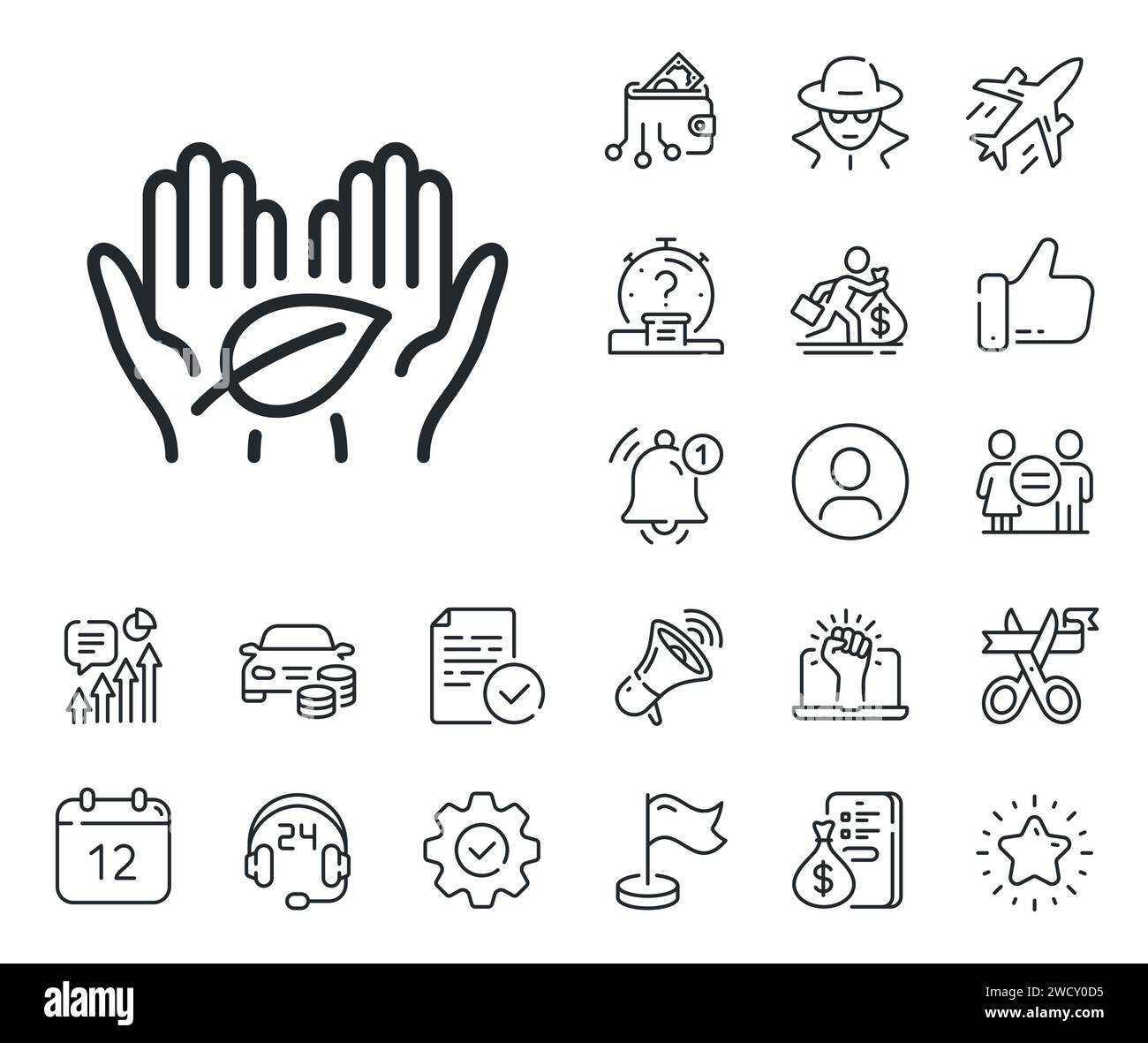 Fair trade line icon. Bio cosmetics sign. Organic tested. Salaryman