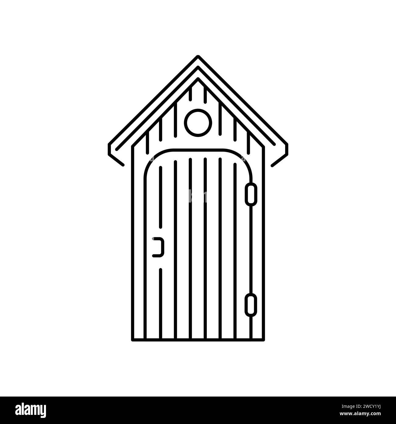 Compost toilet color line icon. Composting. Vector isolated element. Editable stroke. Stock Vector