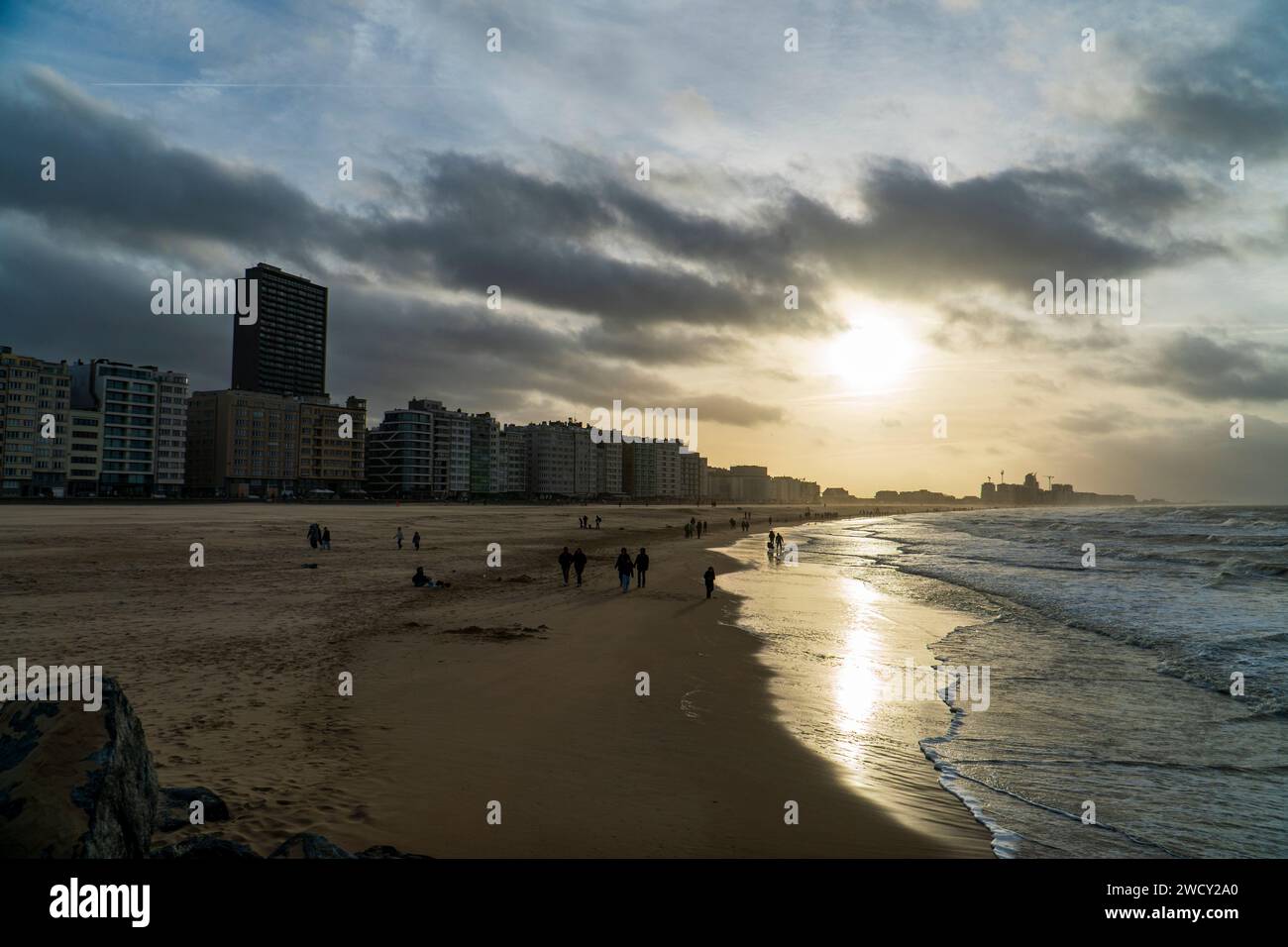 Oostende , Strandimpressionen an der belgischen Kueste. Stock Photo