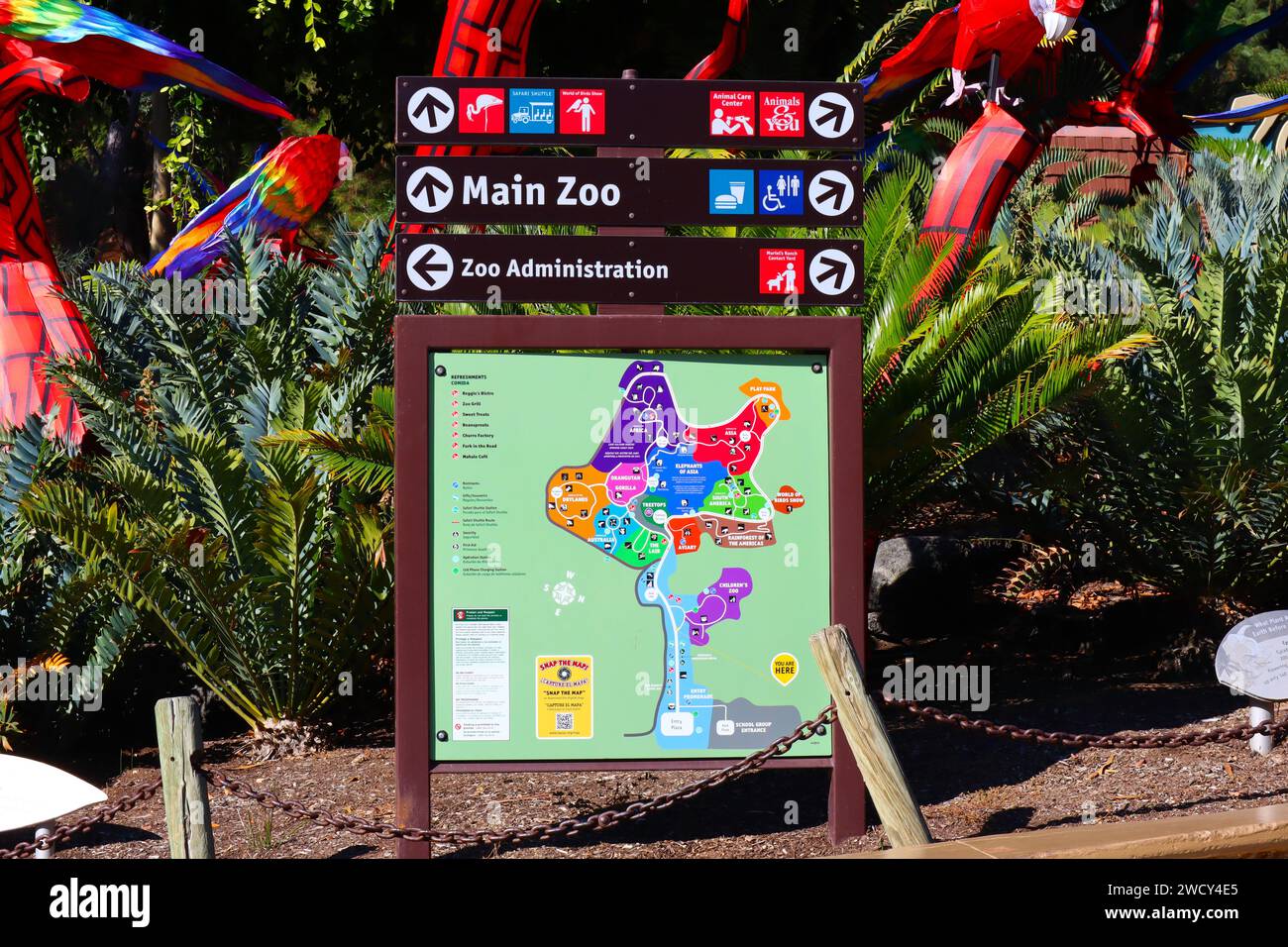 Los Angeles, California Detail of the Los Angeles Zoo and Botanical