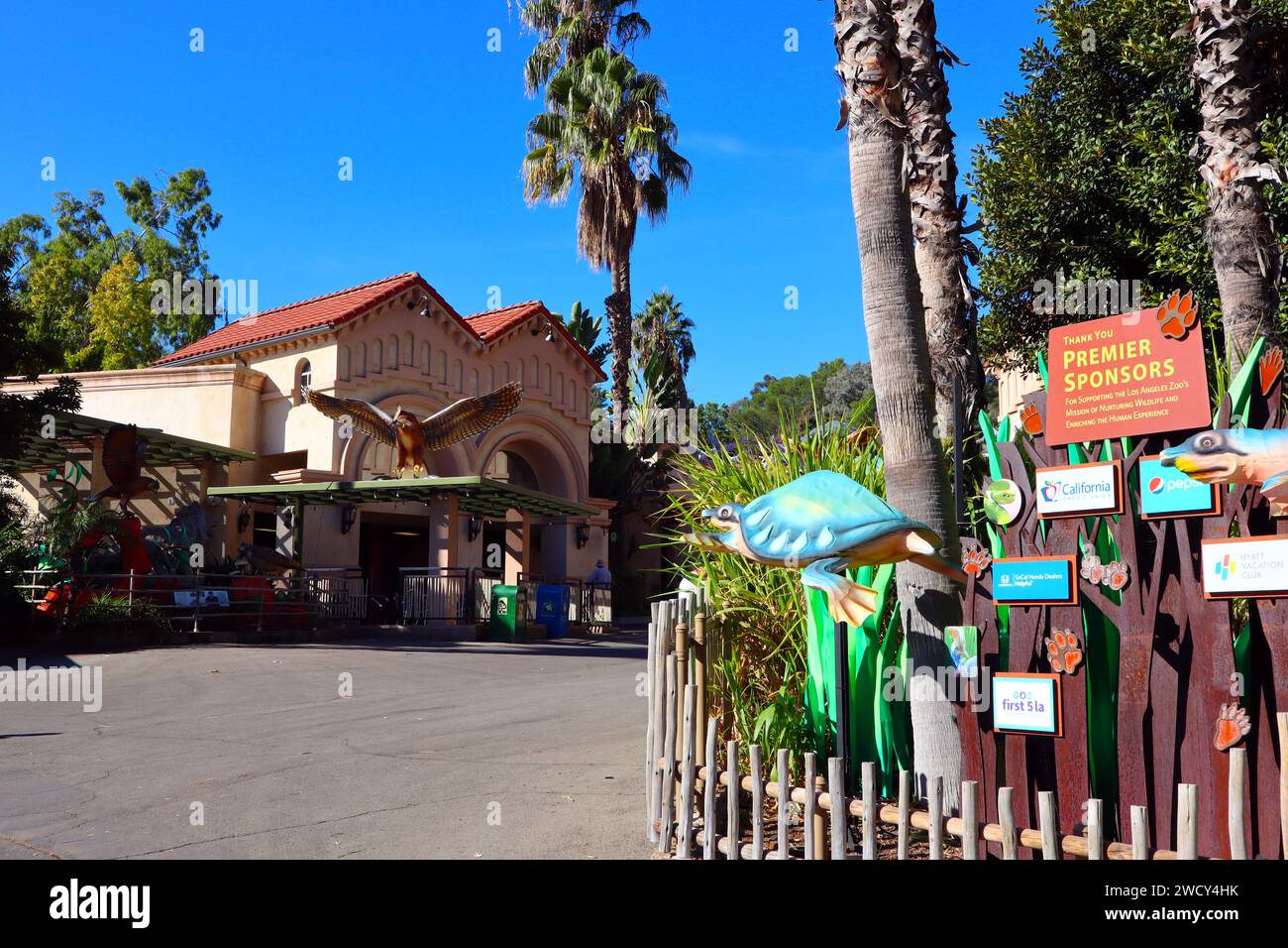 Los Angeles, California Detail of the Los Angeles Zoo and Botanical Gardens at 5333 Zoo Dr, Los