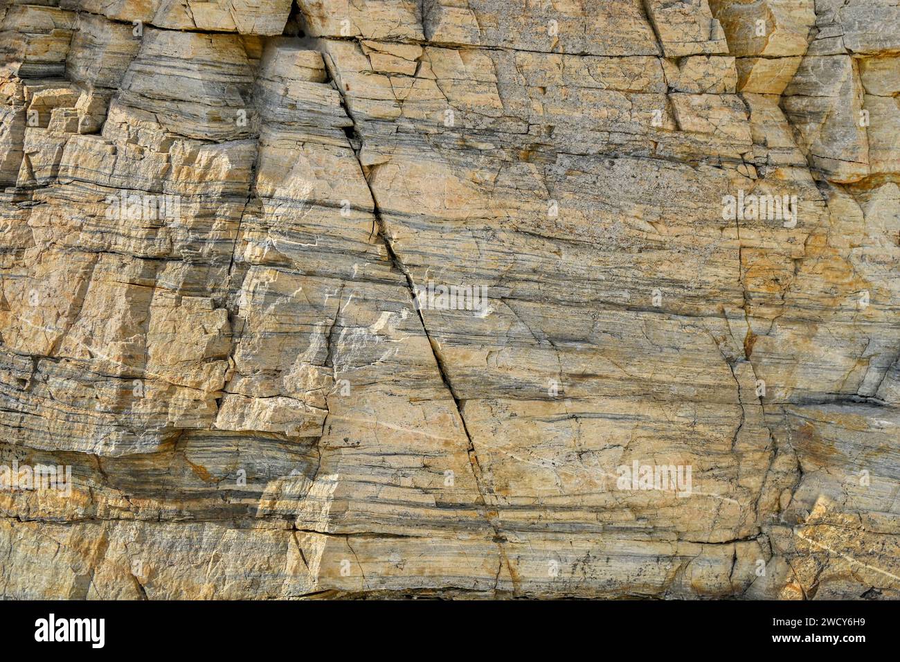 closeup of layered rocks for background use Stock Photo