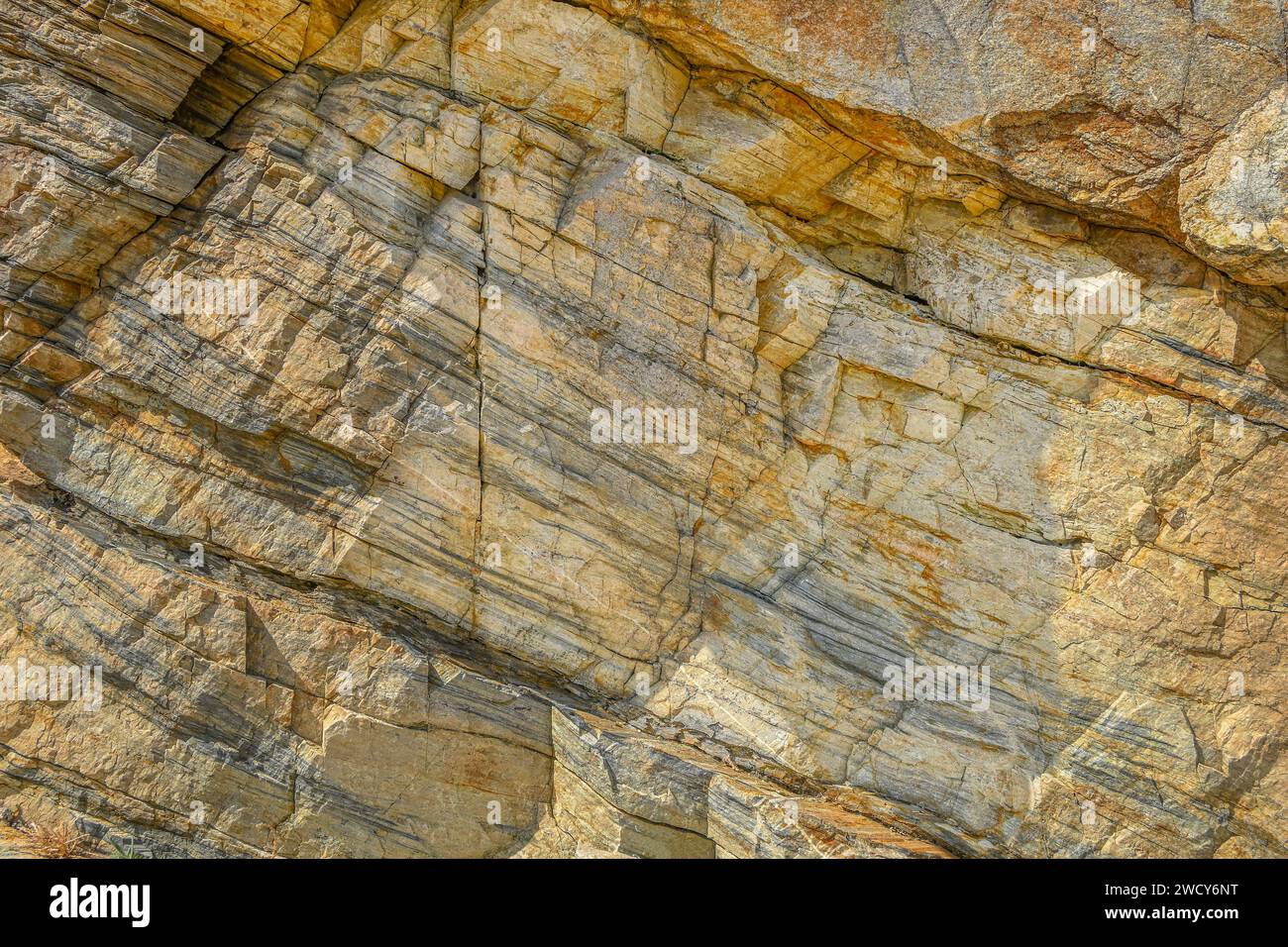 closeup of layered rocks for background use Stock Photo