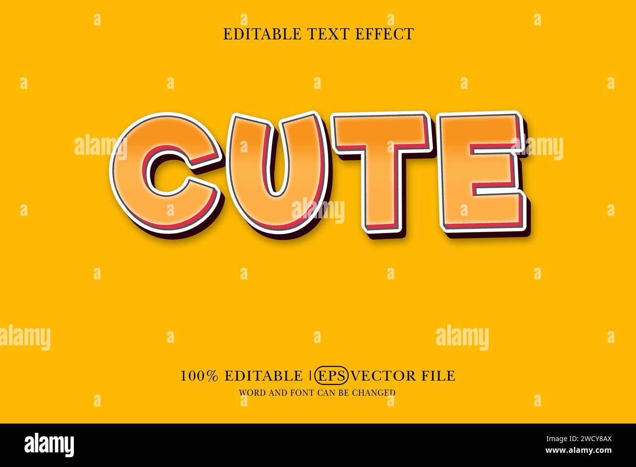 Use a 3D-style, Editable 3d Cartoon Art Text Effect Stock Vector Image ...