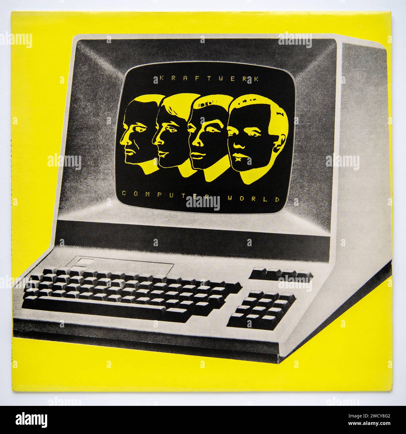 LP cover of Computer World, the eighth studio album by German electronic music pioneers Kraftwerk, which was released in 1981 Stock Photo