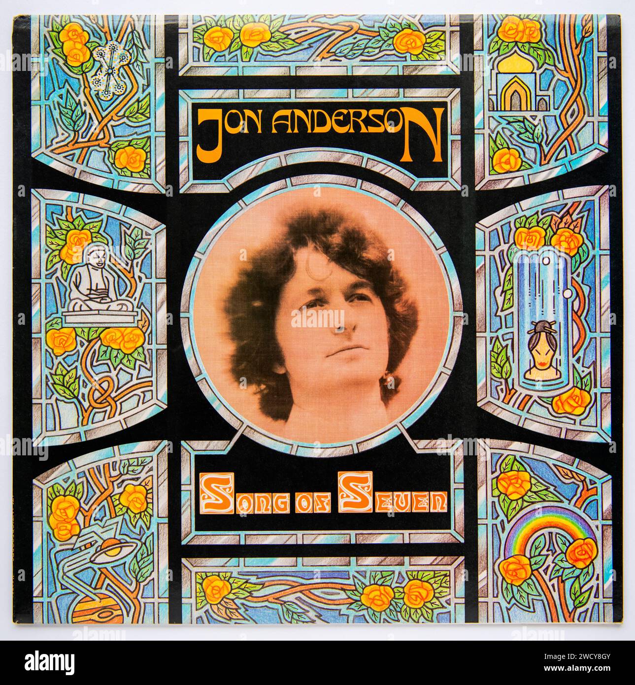 LP cover of Song of Seven, the second solo album by Yes lead singer Jon Anderson, which was released in 1980 Stock Photo