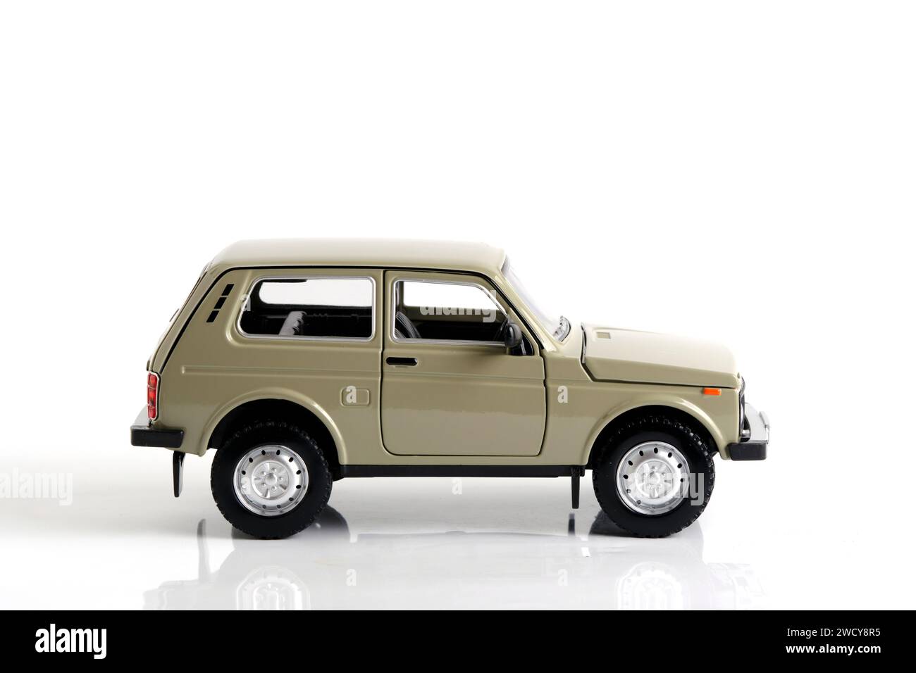 Kazakhstan, Kostanay, January 12, 2024. VAZ-2121 Lada Niva model in 1: ...