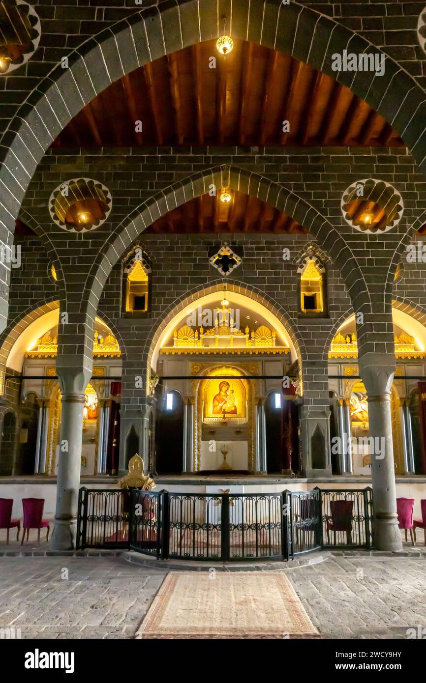 The Church of St. Giragos (Saint Cyricus), Surp Giragos Church, a landmark historic Armenian Apostolic church in Diyarbakır, Turkey Stock Photo