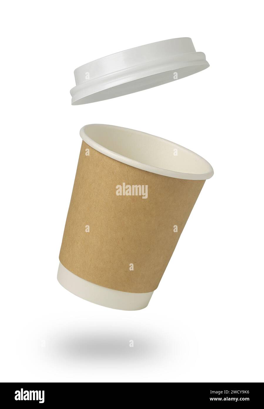 paper cup of coffee floating isolated Stock Photo - Alamy
