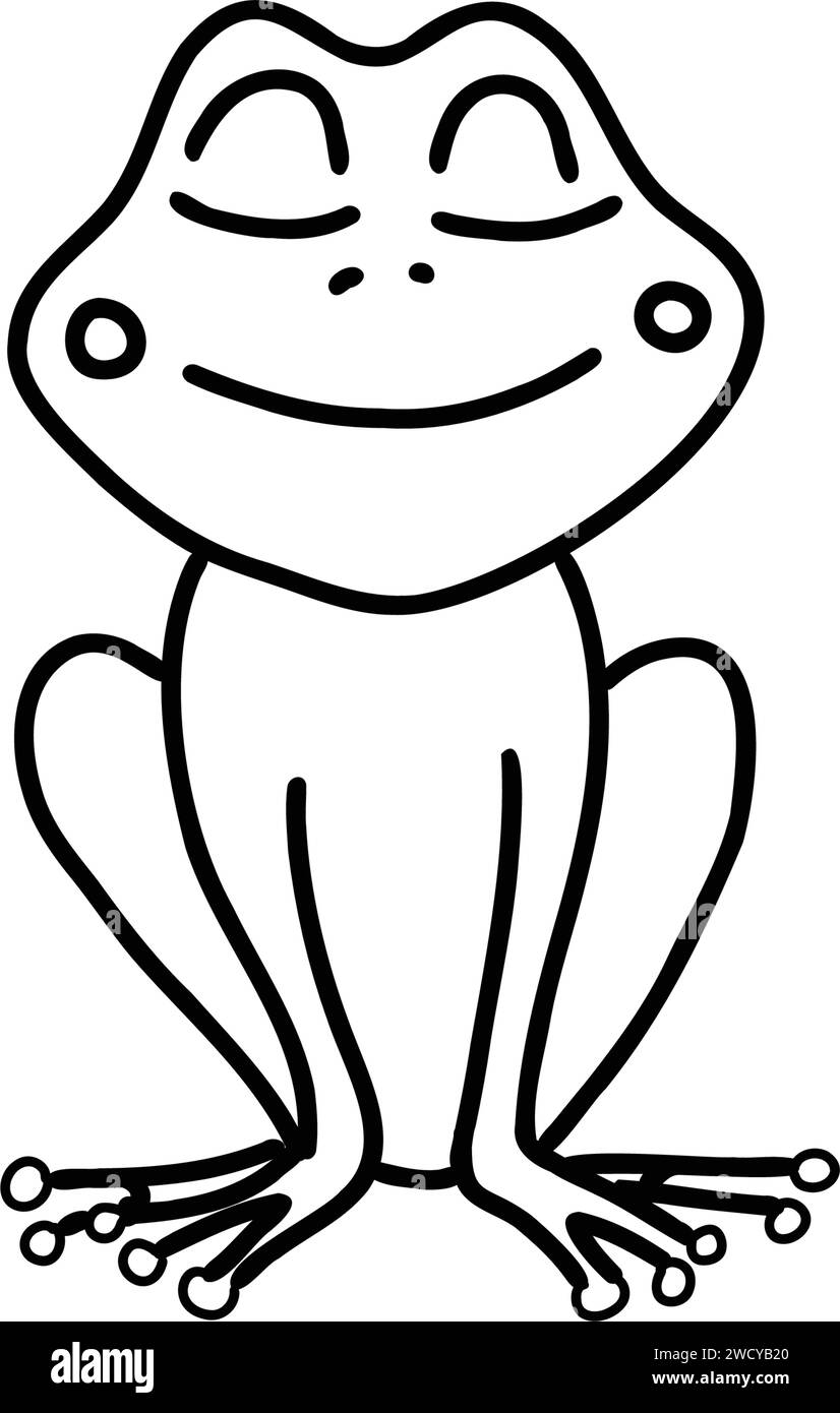 Cute frog vector illustration. Animal doodle icon isolated Stock Vector ...