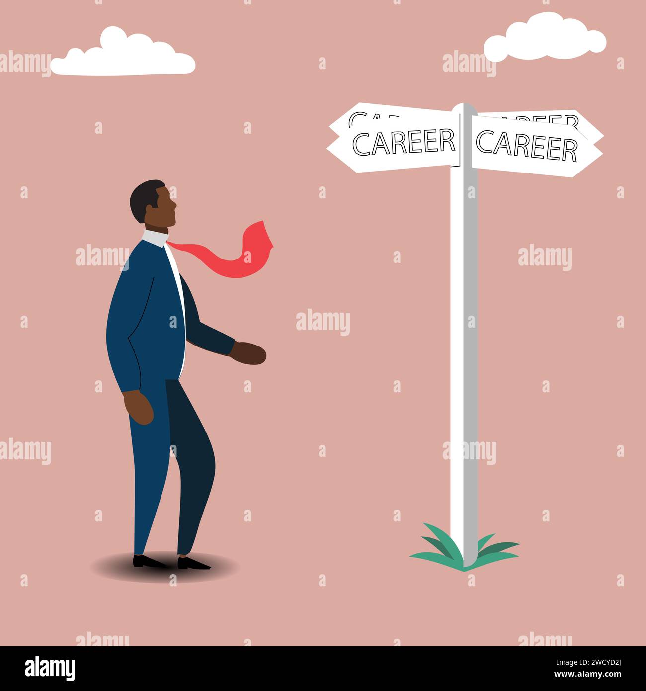 Career Path Concept Career At A Crossroads Choosing The Right Way 