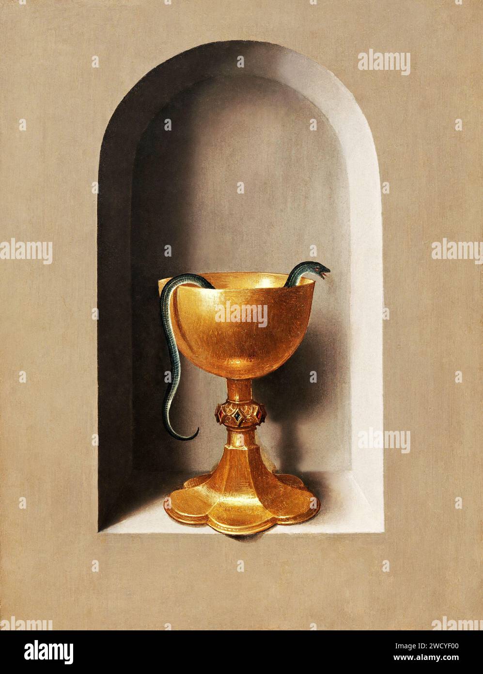 Chalice of Saint John the Evangelist (1470–1475) by Hans Memling. Original public domain image from the National Gallery of Art. Stock Photo