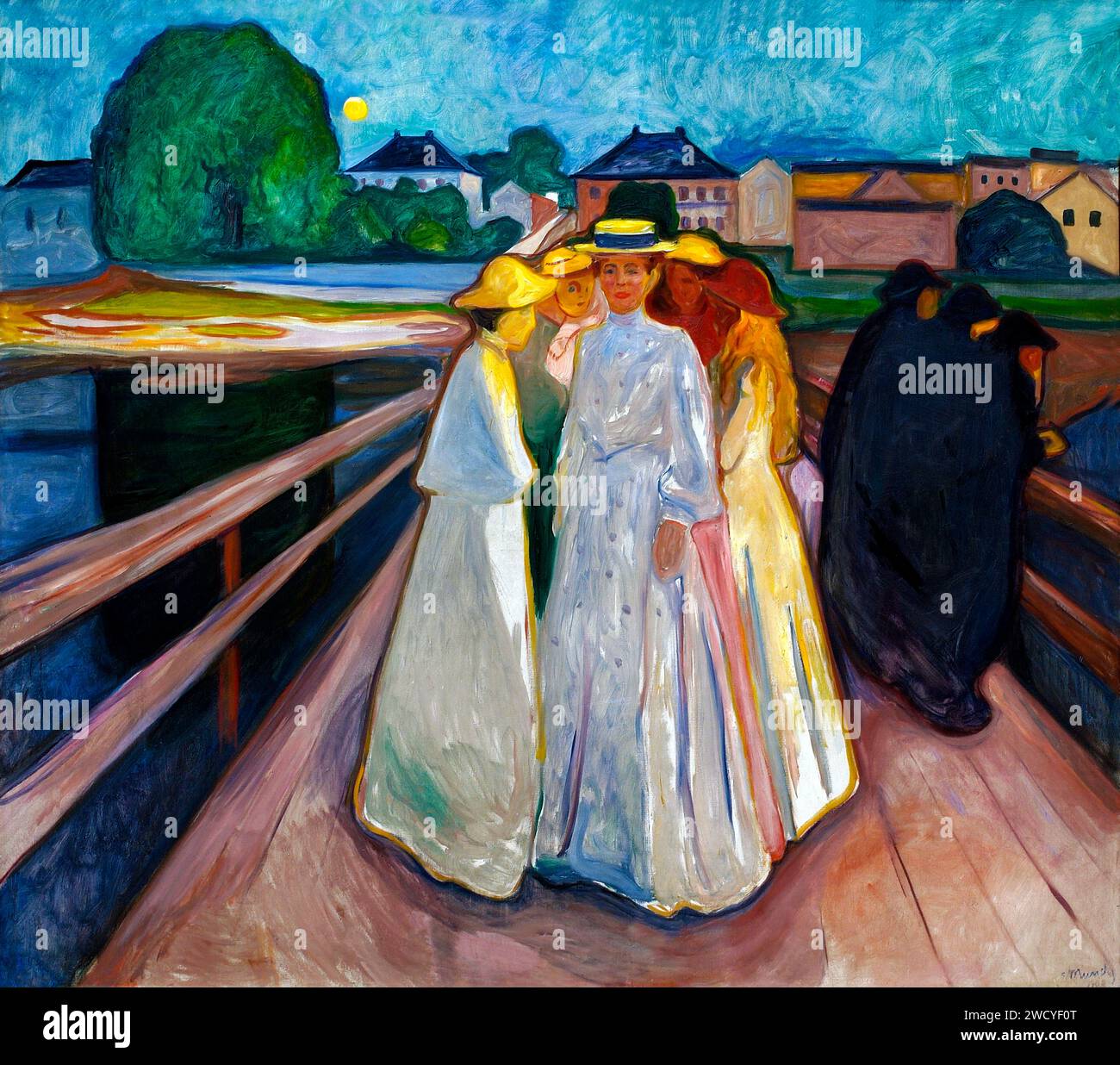 Edvard Munch's On the Bridge (1903) famous print. Original from the Thiel Gallery. Stock Photo