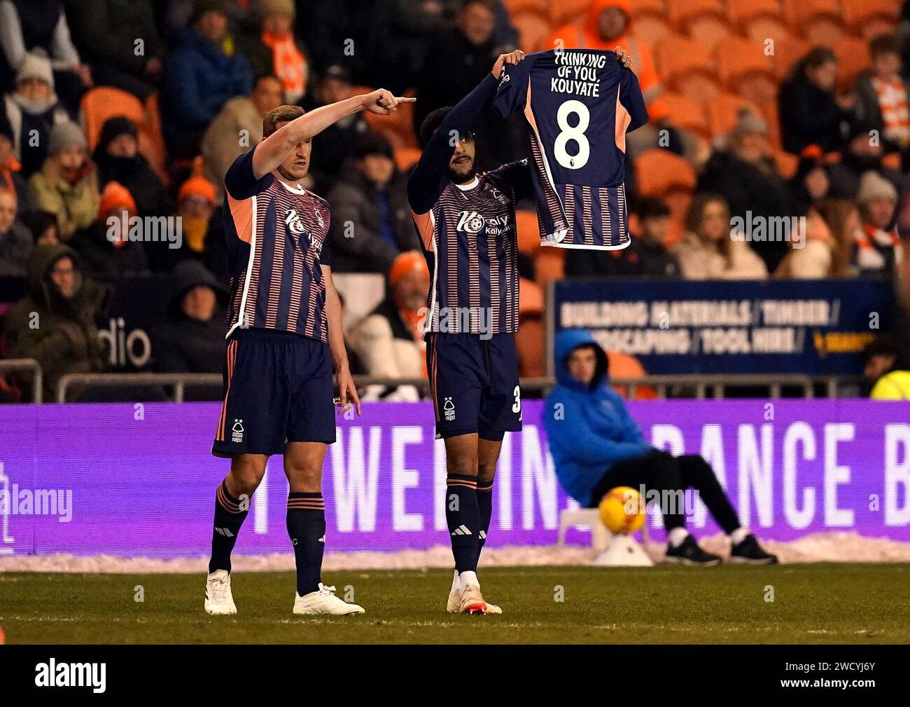 Nottingham Forest's Andrew Omobamidele celebrates scoring their side's