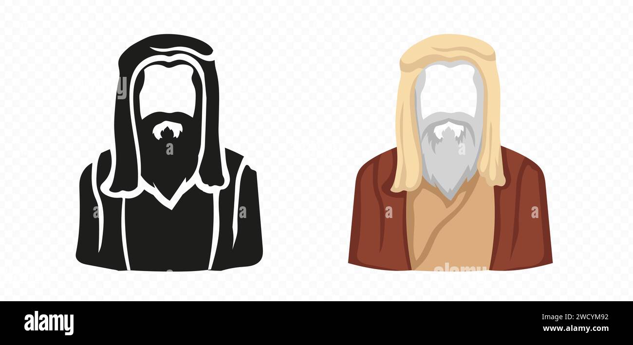Religious Moses Bible historical person silhouette vector portrait Stock Vector