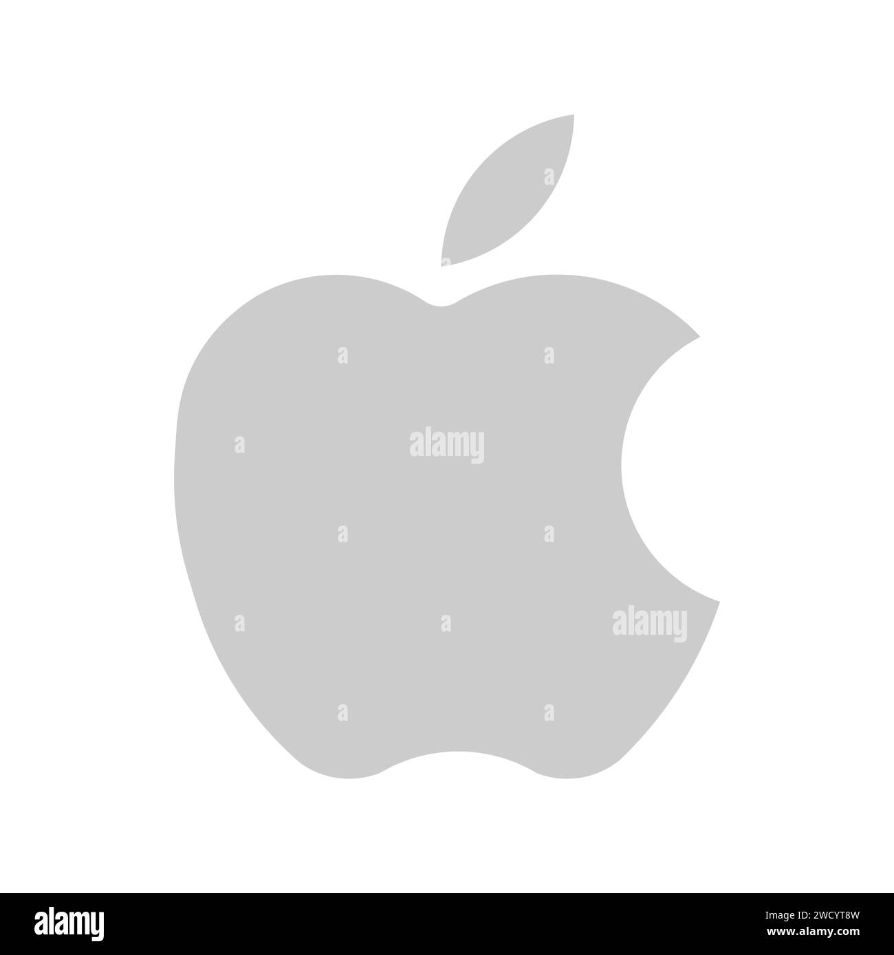 Apple company logo. Simple gray flat silhouette of logotype. Vector ...