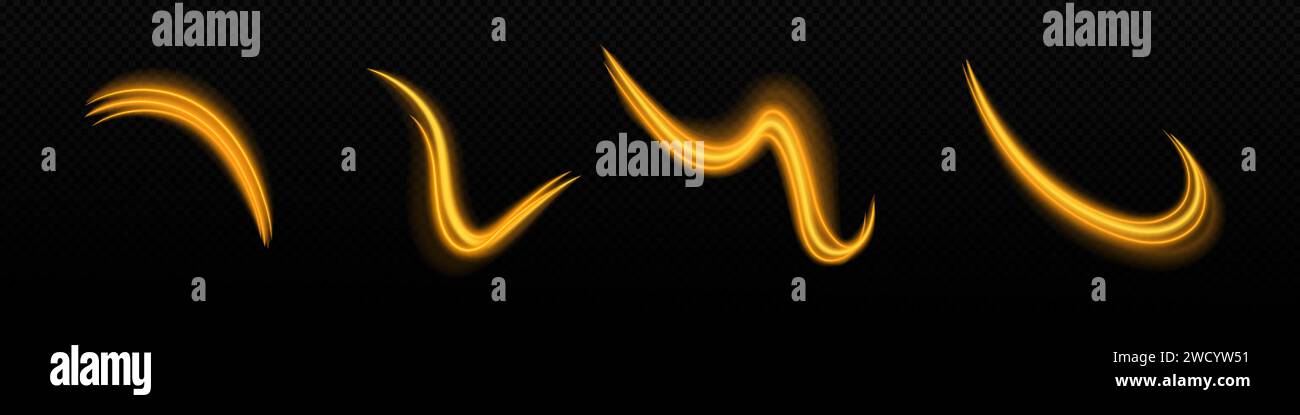 Neon glow yellow light design speed element vector Stock Vector