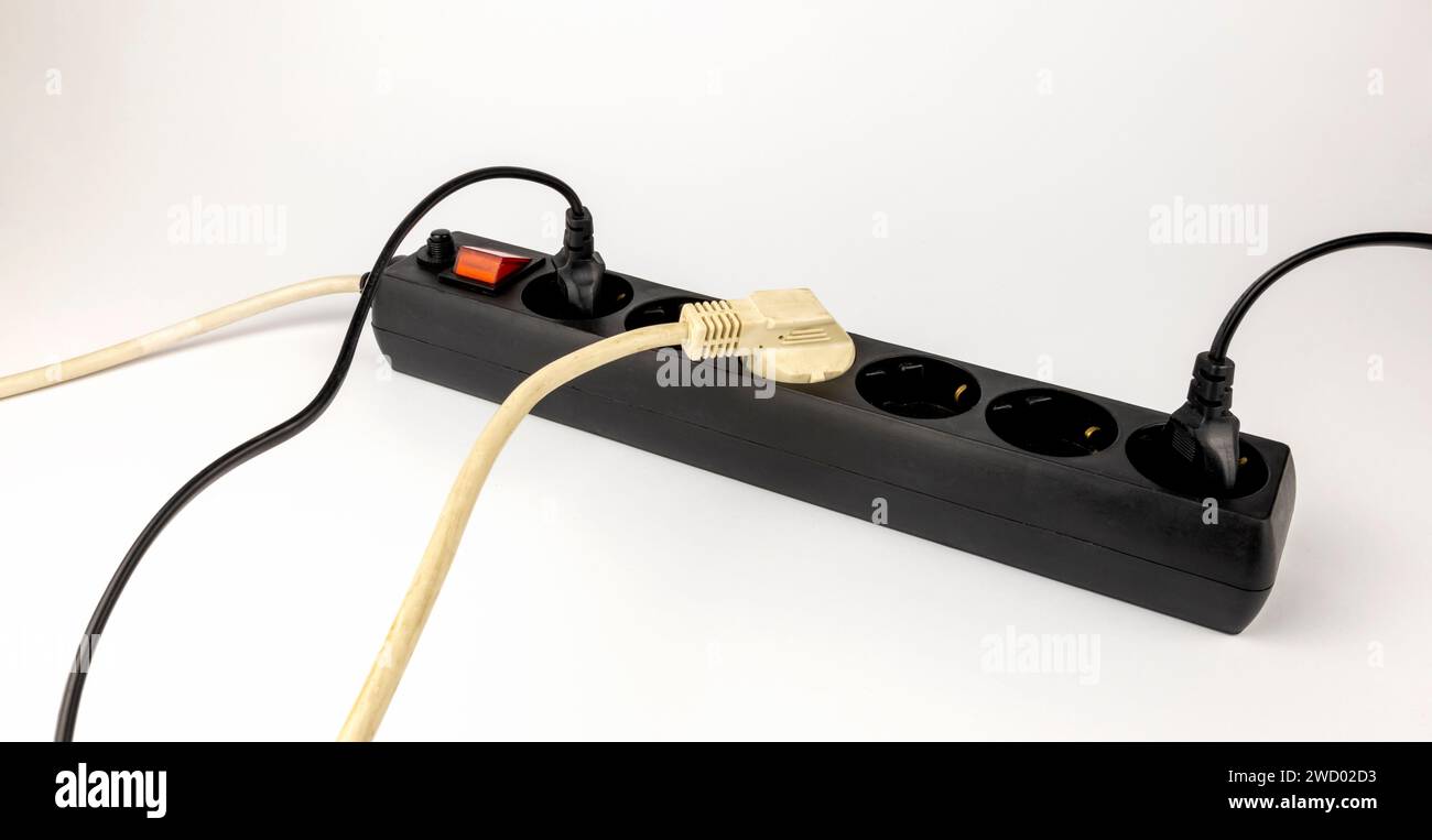 Electric extension cord with 220 V sockets. Extension cord for sockets
