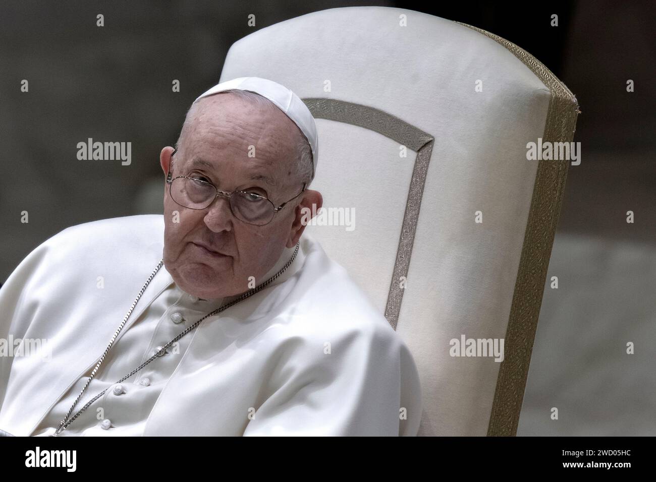 Vatican City, Vatican, 17 January 2024. Pope Francis during his weekly