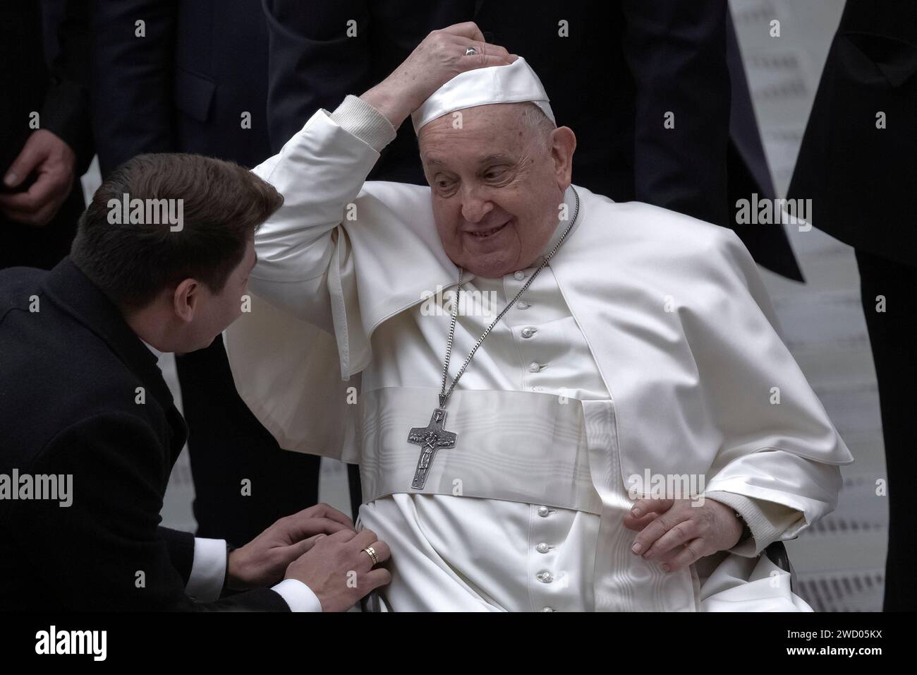 Vatican City, Vatican, 17 January 2024. Pope Francis during his weekly