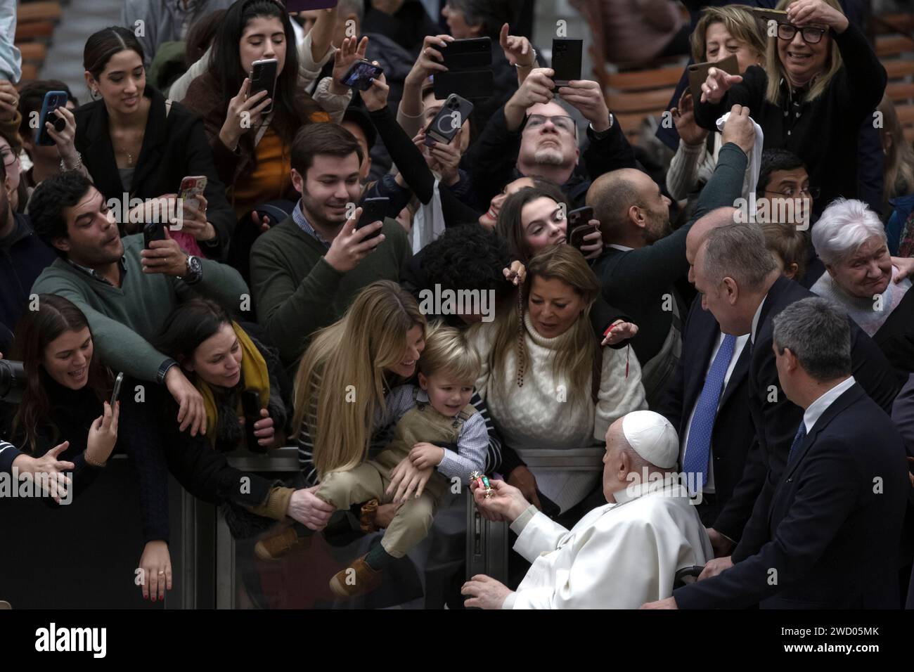 Vatican City, Vatican, 17 January 2024. Pope Francis during his weekly