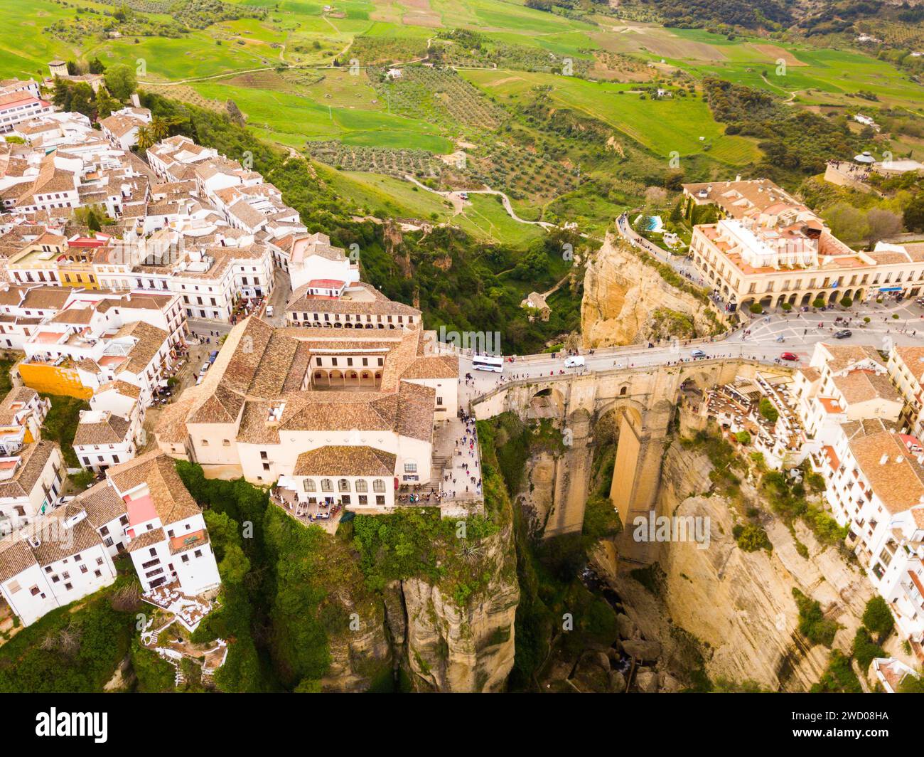 Bridge Of Ronda Ronda landscape and buildings with Puente Nuevo Bridge, Andalusia ...