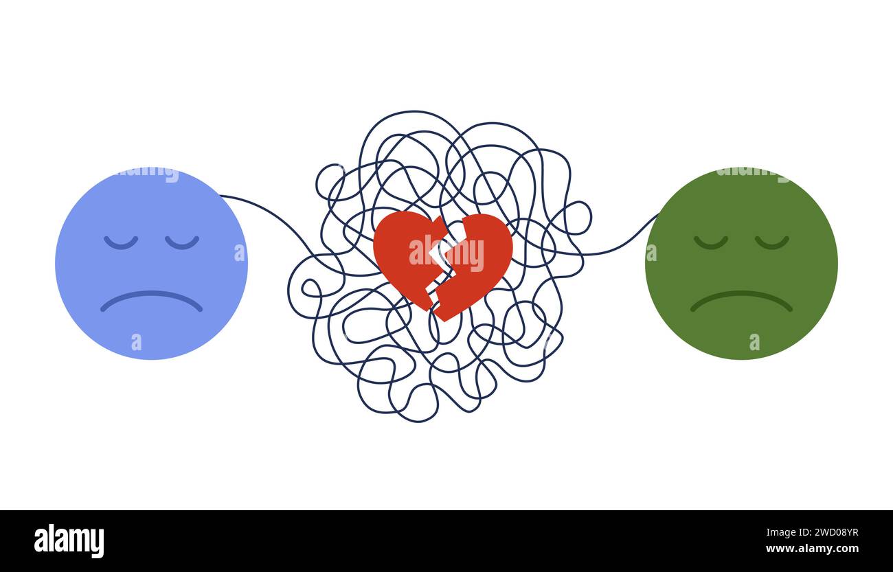 Bad relationship, conflict in couple or family. Sad