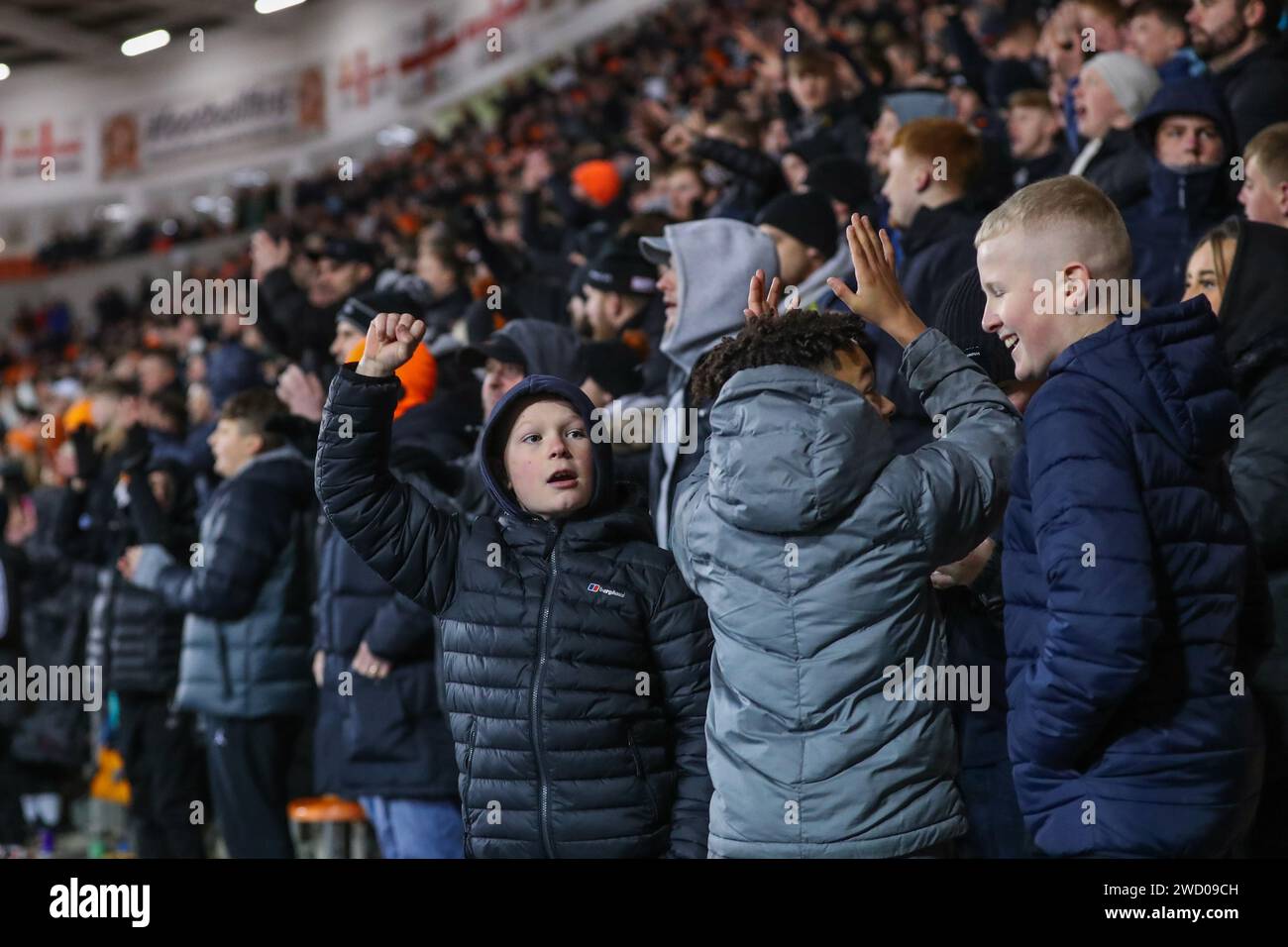 Blackpool fans during the Emirates FA Cup Third Round Replay match ...