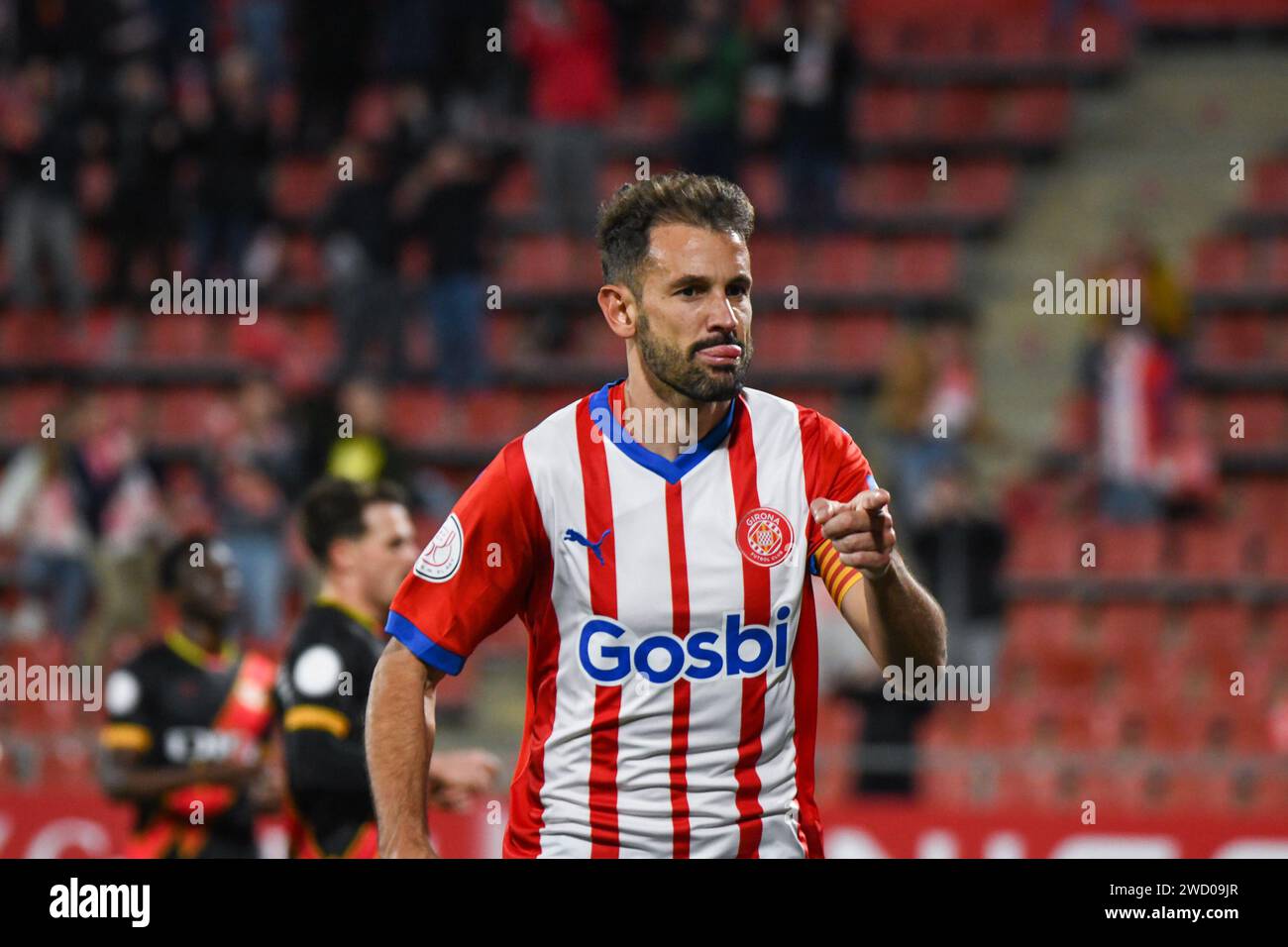 Girona, Spain. 17th Jan, 2024. GIRONA, SPAIN - JANUARY 17: Player of Girona FC Cristhian Stuani celebrates after scoring a goal during the match between Girona FC and Raya Vallecano as part of round 16 of Copa del Rey at Estadio Montilivi on January 17, 2024 in Girona, Spain. (Photo by Sara Aribó/PxImages) Credit: Px Images/Alamy Live News Stock Photo