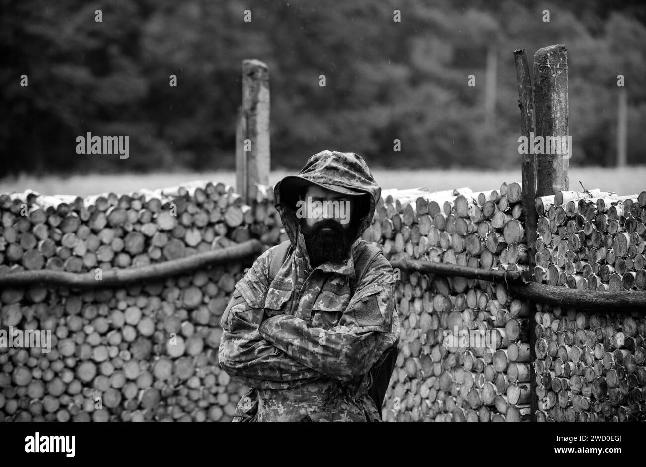 Middle aged hiker Black and White Stock Photos & Images - Alamy