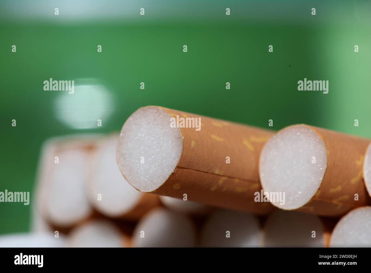 Number of cigarettes isolated tobacco danger close up quit smoking cessation cigaret bad habit nicotine junkie big size high quality instant prints Stock Photo