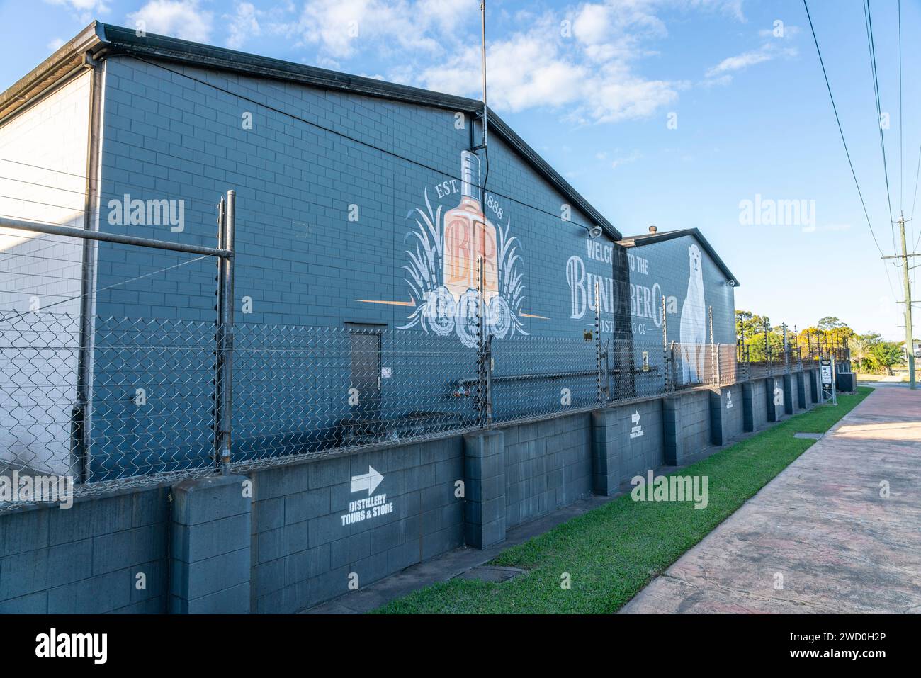 storage warehouses at the Bundaberg Distillery in Bundaberg, queensland, australia Stock Photo