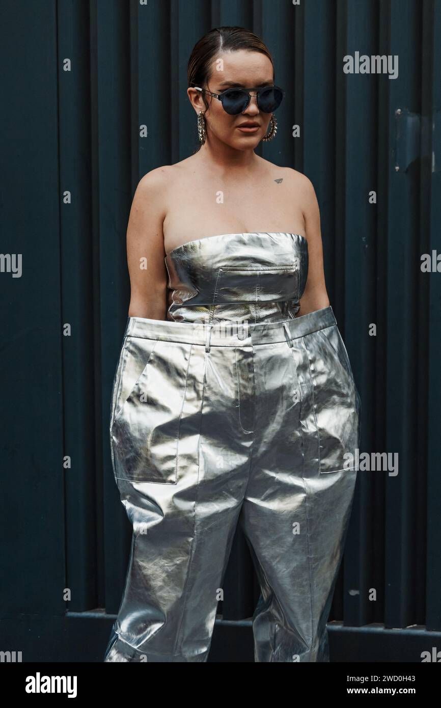 celebrities in silver dresses Kourtney Kardashian Silver Milly Dress at GQ Party