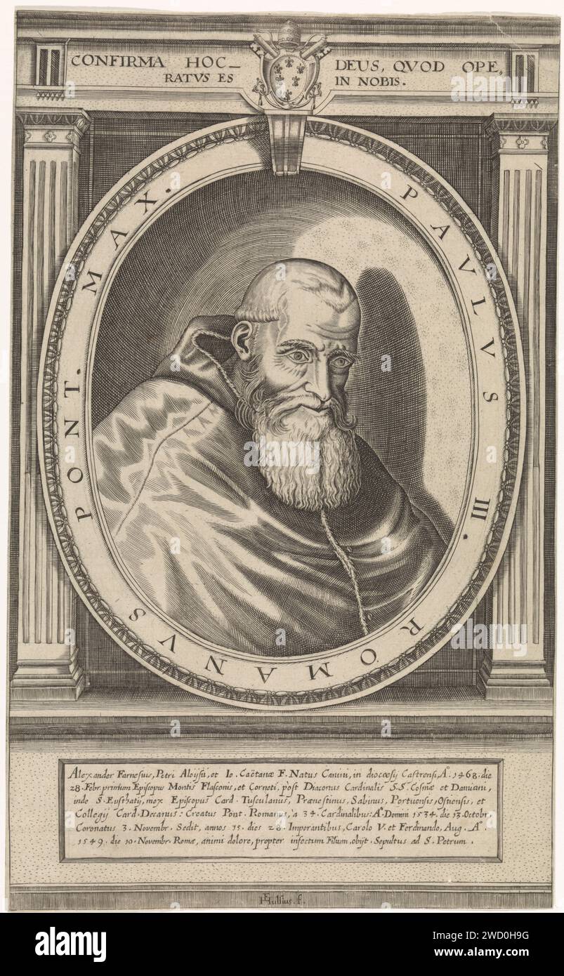 Portrait of Pope Paul III, Friedrich van Hulsen, 1590 - 1665 print ...